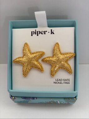 Piper- K Gold Starfish Stud Earrings